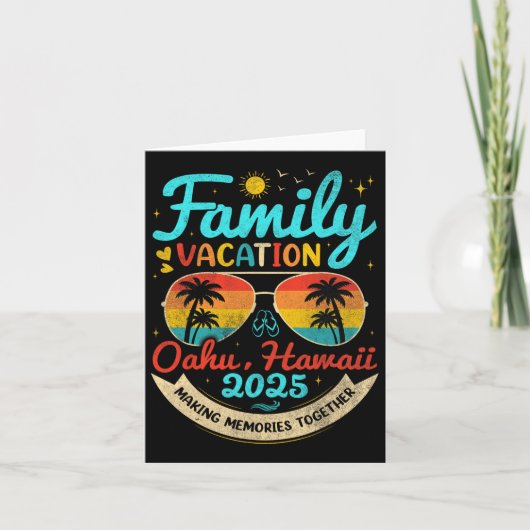  familie vakantie Oahu Kaart (Voorkant)