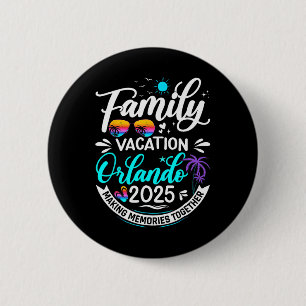 Familie Vakantie Orlando 2025 Strand Zomer Vakanti Ronde Button 5,7 Cm