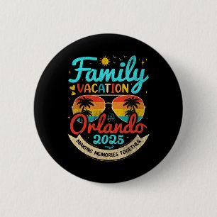 Familie Vakantie Orlando Beach 2025 Nederland Ronde Button 5,7 Cm