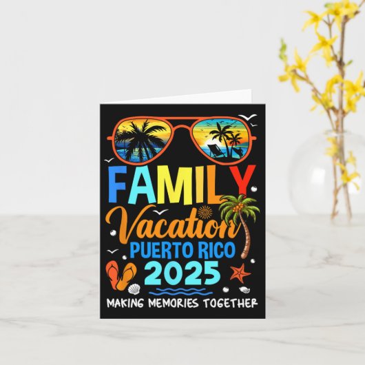 Familie Vakantie Puerto Rico 2025 Familie Vakantie Kaart (Gele Bloem)