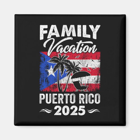 Familie Vakantie Puerto Rico 2025 Strand Zomer Vac Magneet (Voorkant)