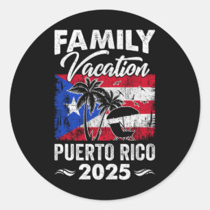 Familie Vakantie Puerto Rico 2025 Strand Zomer Vac Ronde Sticker