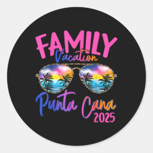 Familie Vakantie Punta Cana 2025 Bijpassende Vakan Ronde Sticker