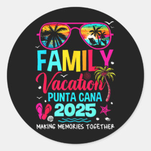 Familie vakantie Punta Cana 2025 herinneringen mak Ronde Sticker