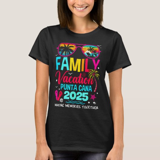 Familie vakantie Punta Cana 2025 herinneringen mak T-shirt (Voorkant)