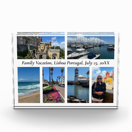 Familie Vakantie Reisgeschenk, 6 Aangepaste Foto,  Fotoblokken (Voorkant)