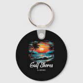 Familie Vakantie Retro Sunset Alabama Gulf Shores Sleutelhanger (Voorkant)