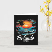 Familie Vakantie Retro Sunset Florida Orlando Kaart (Gele Bloem)