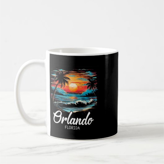 Familie Vakantie Retro Sunset Florida Orlando Koffiemok (Links)