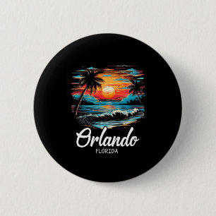 Familie Vakantie Retro Sunset Florida Orlando Ronde Button 5,7 Cm