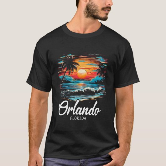 Familie Vakantie Retro Sunset Florida Orlando T-shirt (Voorkant)
