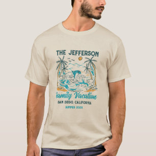 Familie vakantie  Retro Zomer Strand Custom T-shirt