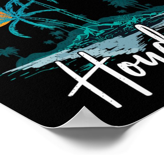 Familie vakantie retro zonsondergang Honduras Roat Poster (Hoek)