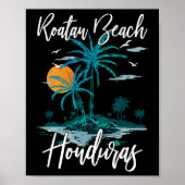 Familie vakantie retro zonsondergang Honduras Roat Poster (Voorkant)