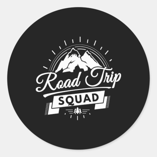 Familie Vakantie Road Trip Squad Mountains Ronde Sticker (Voorkant)