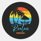 Familie Vakantie Roatan Honduras Beach Vakantie Ma Ronde Sticker (Voorkant)