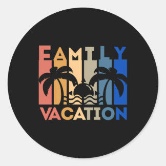 Familie vakantie Schattig zomerontwerp voor vakant Ronde Sticker