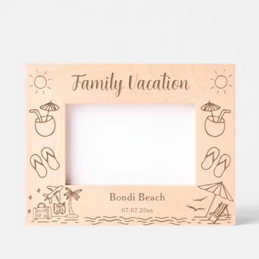 Familie Vakantie Strand keepsake Gegraveerde Lijstjes (Voorkant)