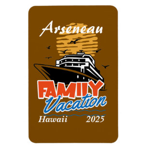 Familie Vakantie Sunset Sinaasappel Personaliseren Magneet