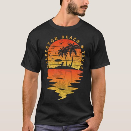 Familie vakantie T - shirts Texas Galveston Beach  (Voorkant)