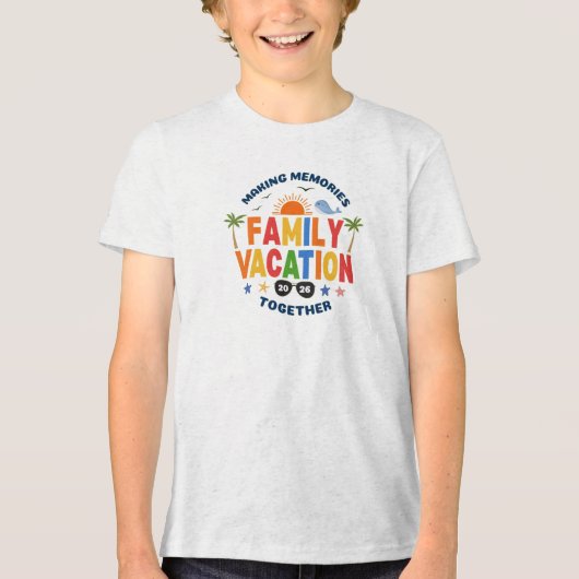 Familie vakantie Tri-Blend shirt (Voorkant)