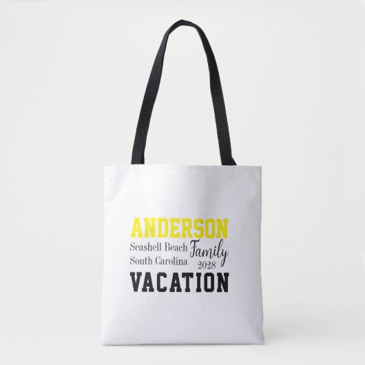 Familie Vakantie Typografie Zomer Tote Bag (Voorkant)