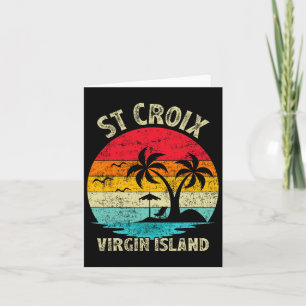 Familie vakantie vintage retro eiland St. Cr Kaart