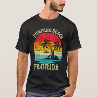 Familie vakantie Vintage Retro Florida Pompano Bea T-shirt
