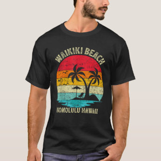 Familie Vakantie Vintage Retro Honolulu Hawaii Wai T-shirt