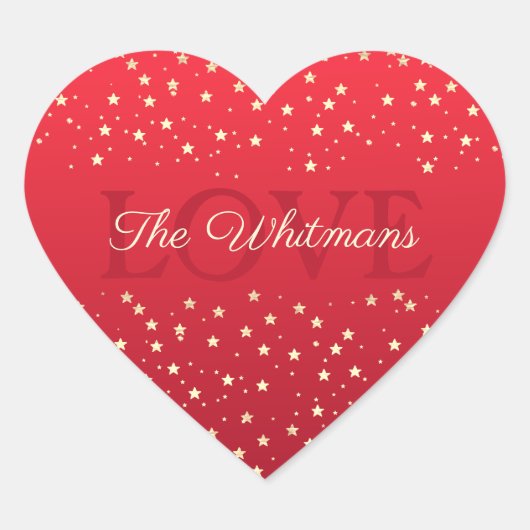 Familie Valentijn gepersonaliseerd rood Hart Sticker (Voorkant)