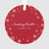 Familie van 3 Baby eerste kerstfoto Ornament (achterkant)