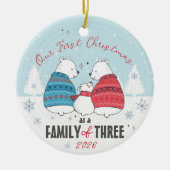 Familie van 3 Beren Sneeuwvlok Onze Eerste Kerst Keramisch Ornament (Voorkant)