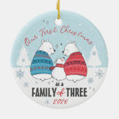 Familie van 3 Beren Sneeuwvlok Onze Eerste Kerst Keramisch Ornament (Achterkant)