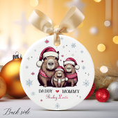 Familie van 3 Capybara Snowflake Eerste Kerstdag Keramisch Ornament