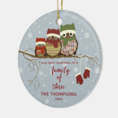 Familie van 3 gepersonaliseerde eigenaar van de Cu Keramisch Ornament (Links)