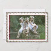 Familie van 3 | Kerst kous Flat Holiday Kaart (Achterkant)