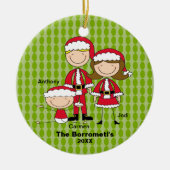 Familie van 3 kerstversiering keramisch ornament (Voorkant)