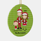 Familie van 3 kerstversiering keramisch ornament (Rechts)