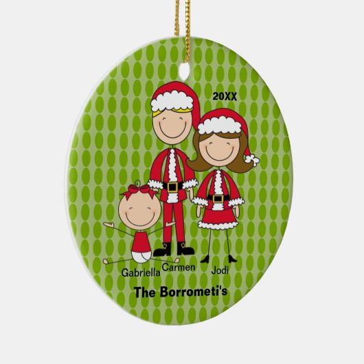 Familie van 3 kerstversiering keramisch ornament (Rechts)