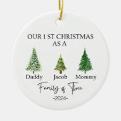 Familie van 3 Kerstversieringen - Familie van 3 Keramisch Ornament (Voorkant)