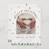 Familie van 3 schattige sterren zwangerschap aanko feestdagenkaart (Voorkant / Achterkant)