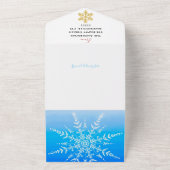 Familie van 3 voegt uw gezicht toe aan een sneeuwp all in one uitnodiging (Buitenkant)