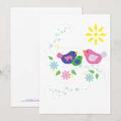 Familie van 3 Vogels Bedankkaart (Voorkant / Achterkant)