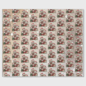 Familie van 4 Kerst Egels Waterverf Cadeaupapier (Vlak)