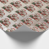 Familie van 4 Kerst Egels Waterverf Cadeaupapier (Hoek)