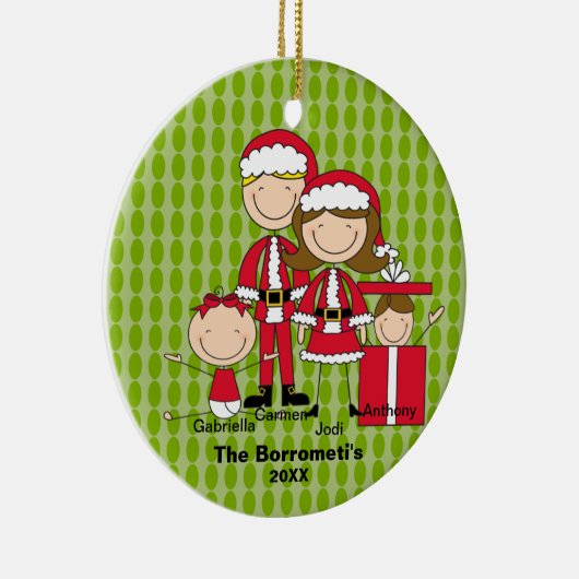 Familie van 4 kerstversiering keramisch ornament (Rechts)