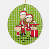 Familie van 4 kerstversiering keramisch ornament (Links)