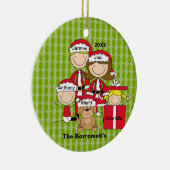 Familie van 4 kerstversiering keramisch ornament (Rechts)