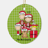 Familie van 4 kerstversiering keramisch ornament (Links)