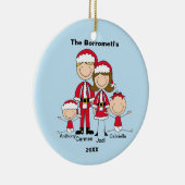 Familie van 4 kerstversiering keramisch ornament (Rechts)